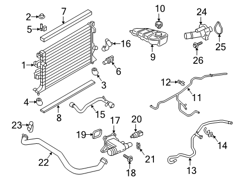 2018 Ford Focus Tank Assembly - Radiator Overflow Diagram for CV6Z-8A080-C