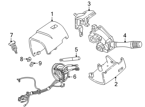 2005 Ford Crown Victoria Shroud, Switches & Levers Diagram