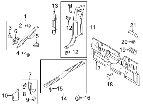 2021 Ford F-250 Super Duty Plate - Door Scuff Diagram for FL3Z-1813209-AB