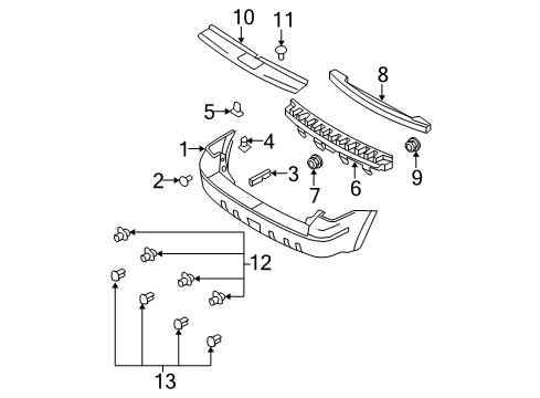 2008 Ford Escape Rear Bumper Diagram 2 - Thumbnail