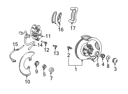 2004 Ford Explorer Sport Trac Front Brakes Diagram 1 - Thumbnail