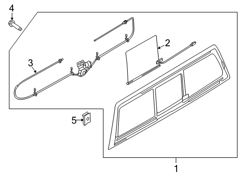 2021 Ford F-150 Glass & Hardware - Back Glass Diagram