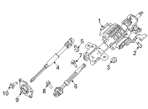 2013 Ford F-350 Super Duty Steering Column Assembly Diagram for CC3Z-3C529-AQ