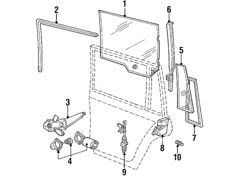 1987 Ford LTD Crown Victoria Tail Gate - Glass & Hardware Diagram 2 - Thumbnail