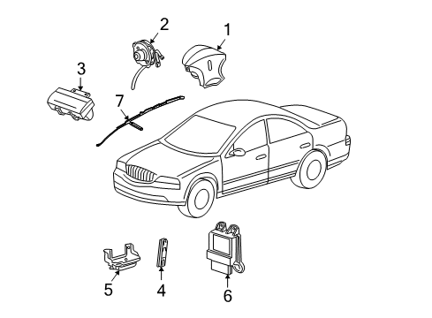 2001 Lincoln LS Sensor Assembly - Air Bag Diagram for XW4Z-14B321-CA