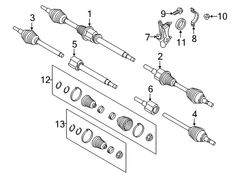 2018 Ford Focus Joint And Stub Shaft Assembly Diagram for G1FZ-3B436-G