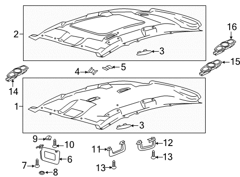 2013 Ford C-Max Headlining - Roof Diagram for DM5Z-5851916-BA