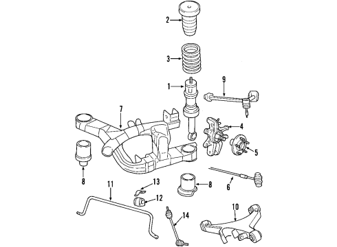 2000 Lincoln LS Link - Stabilizer Bar Diagram for XW4Z-5C486-AA