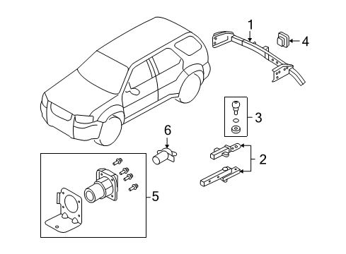 2003 Lincoln Aviator Tow Hook & Hitch Diagram