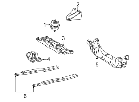 2001 Lincoln LS Crossmember Diagram for XW4Z-5025-AA