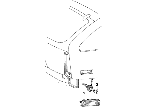 1987 Mercury Sable Rear Lamps - Side Marker Lamps Diagram