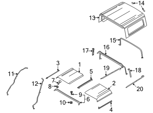 2022 Ford Bronco Hard Top Roof Diagram 3 - Thumbnail