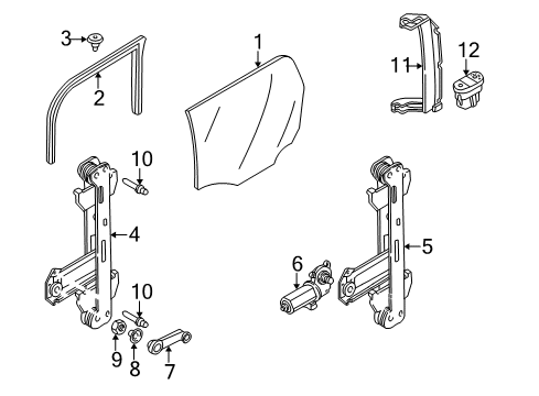 2002 Ford Focus Switch - Window Control - Single Diagram for 7S4Z-14529-C