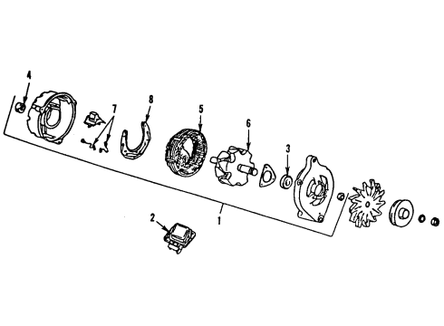 1994 Ford Bronco Alternator Assembly Diagram for F6PZ-10346-LARM2