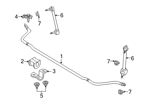 2007 Lincoln Navigator Rear Suspension Components, Lower Control Arm, Upper Control Arm, Ride Control, Stabilizer Bar Diagram