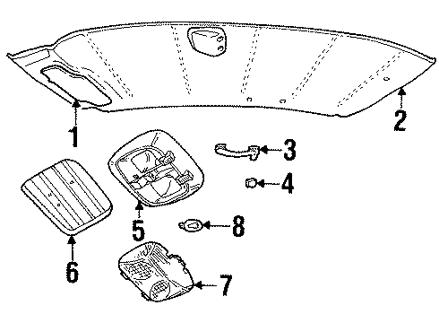 2002 Mercury Grand Marquis Interior Trim - Roof Diagram