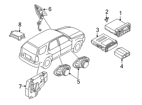 2001 Ford Escape Receiver Assembly - Radio Diagram for YL8Z-18806-BA