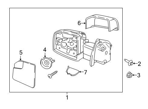 2015 Ford F-150 Glass Assembly - Rear View Outer Mirror Diagram for FL3Z-17K707-A