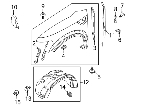 2012 Ford F-150 Fender & Components Diagram