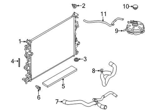 2023 Ford Bronco Sport Radiator & Components Diagram