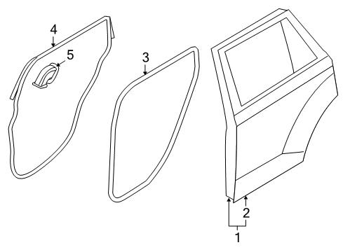 2009 Lincoln MKX Rear Door, Body Diagram