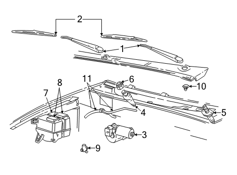 2006 Ford Ranger Wiper & Washer Components Diagram