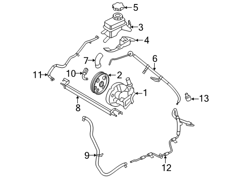 2005 Mercury Montego P/S Pump & Hoses, Steering Gear & Linkage Diagram