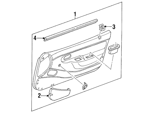 1997 Ford Aspire Weatherstrip Door Belt Diagram for F4BZ6121456B