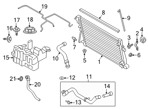 2019 Ford F-350 Super Duty Radiator & Components Diagram