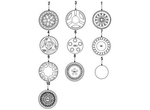 1990 Ford Probe Wheel Assembly 5.5X14 Diagram for E92Z1007D