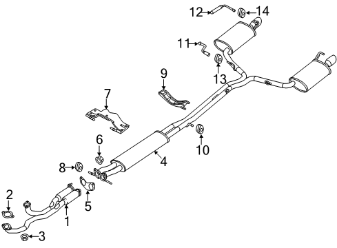 2016 Lincoln MKT Exhaust Components Diagram