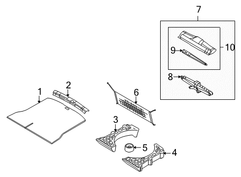 2008 Lincoln MKX Interior Trim - Rear Body Diagram 2 - Thumbnail