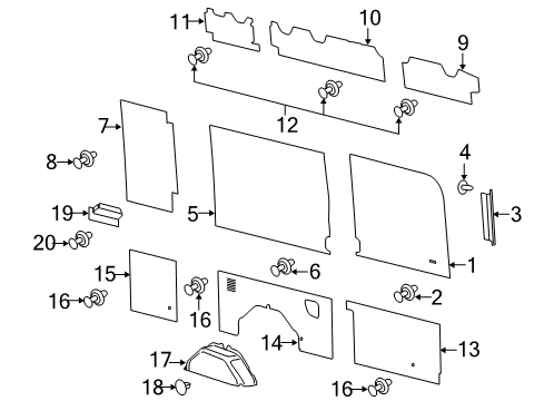 2017 Ford Transit-250 Interior Trim - Side Panel Diagram 13 - Thumbnail