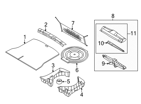 2012 Ford Edge Interior Trim - Rear Body Diagram