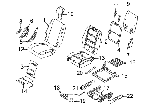 2009 Ford Taurus X Rear Seat Back Cover Assembly Diagram for 8A4Z-7466601-AB