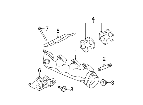 2012 Ford Expedition Shield - Exhaust Manifold Heat Diagram for 7C3Z-9Y427-C