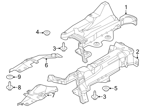 2021 Lincoln Aviator Heat Shields Diagram