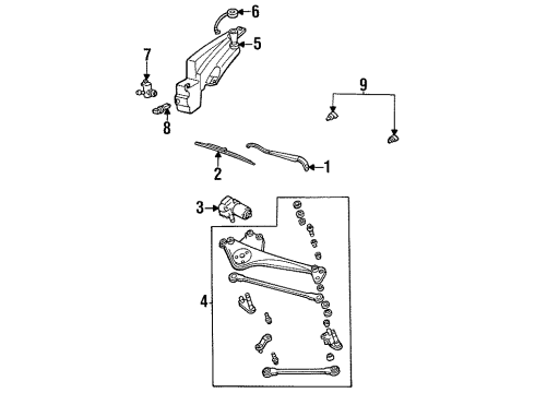 1998 Mercury Sable Windshield - Wiper & Washer Components Diagram