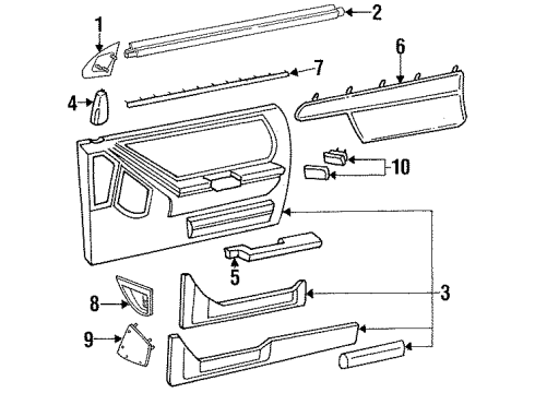 1990 Ford Thunderbird Interior Trim - Door Diagram