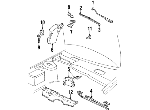 1997 Lincoln Continental Wiper & Washer Components Diagram