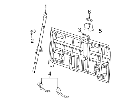 2005 Ford F-150 Seat Belt Assembly Diagram for 4L3Z-18611B64-AAC