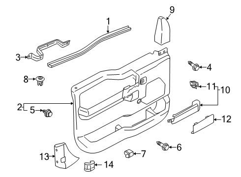 2022 Ford F-250 Super Duty Interior Trim - Front Door Diagram