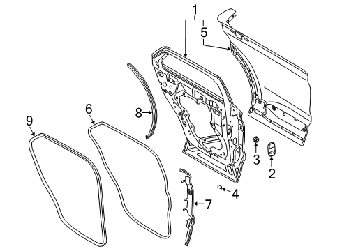 2023 Lincoln Aviator Door & Components Diagram