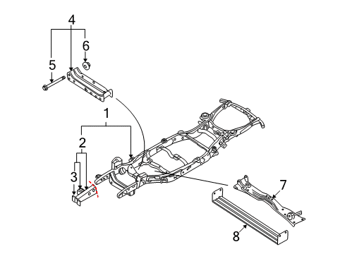 2009 Ford Explorer Sport Trac Kit - Frame Rail Replacement Diagram for 6L2Z-5D058-A