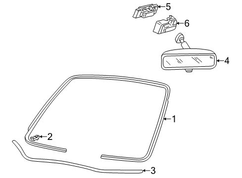 2005 Mercury Montego Windshield Glass Diagram