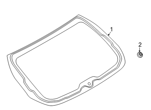 2021 Ford Mustang Mach-E Glass - Lift Gate Diagram