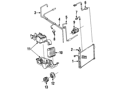 1991 Lincoln Continental Condenser Assembly Diagram for F4DZ19712AA