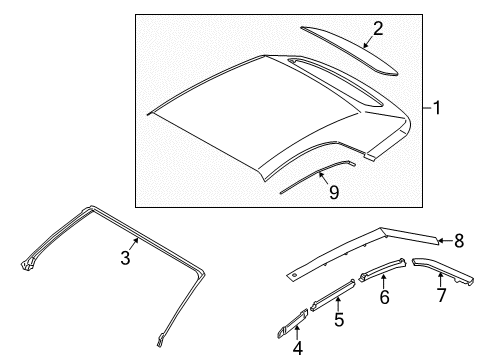 2017 Ford Mustang Covers & Trim - Top Diagram