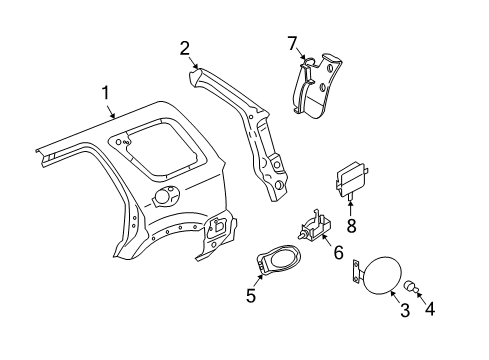 2001 Ford Escape Extension - Body Diagram for 7L8Z-7841033-A