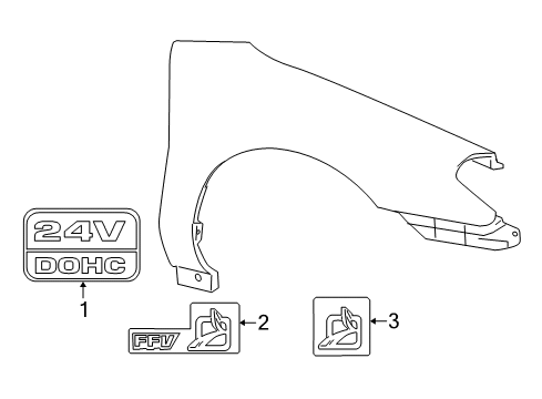 2002 Mercury Sable Nameplate Diagram for F6RZ-16098-KA